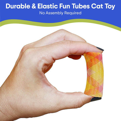 Kitty Fun Tubes Interactive Cat Toy Set | Bouncy Catnip-Infused Toys for Cats and Kittens | Pack of 3