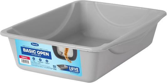 Petmate Open Litter Pan - Spacious Blue/Gray Design for Comfortable Cat Use, Made in the USA