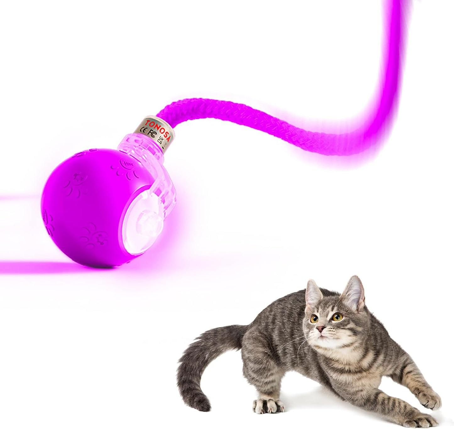 Interactive Cat Toys for Bored Indoor Cats - Motion Activated, RGB Lighting, 2 Speed Settings & 3 Modes - for Cats & Kittens!