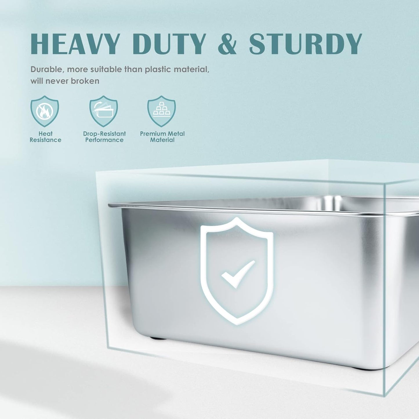 IKITCHEN Large Stainless Steel Cat Litter Box - Odor Resistant, Stain-Free, Rustproof, Non-Stick Surface with Anti-Slip Bottom - 19.5" L x 13.5" W x 6" H