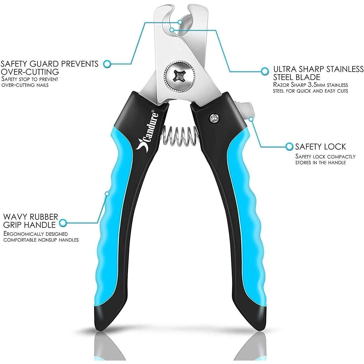 Professional Dog Nail Clippers with Safety Guard and Nail File for Small to Large Breeds