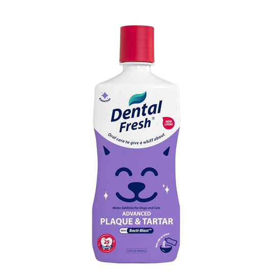 Dental Fresh Advanced Oral Care Water Additive for Dogs & Cats – Effortlessly Support Clean Teeth, Healthy Gums & Fresh Breath – 17 Fl Oz