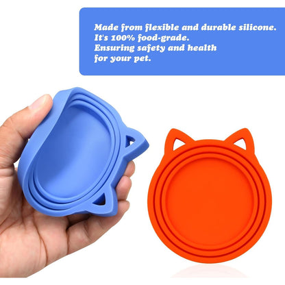 Silicone Food Can Covers - 4 Pack, Universal BPA-Free Lids for Standard Size Pet Food Cans