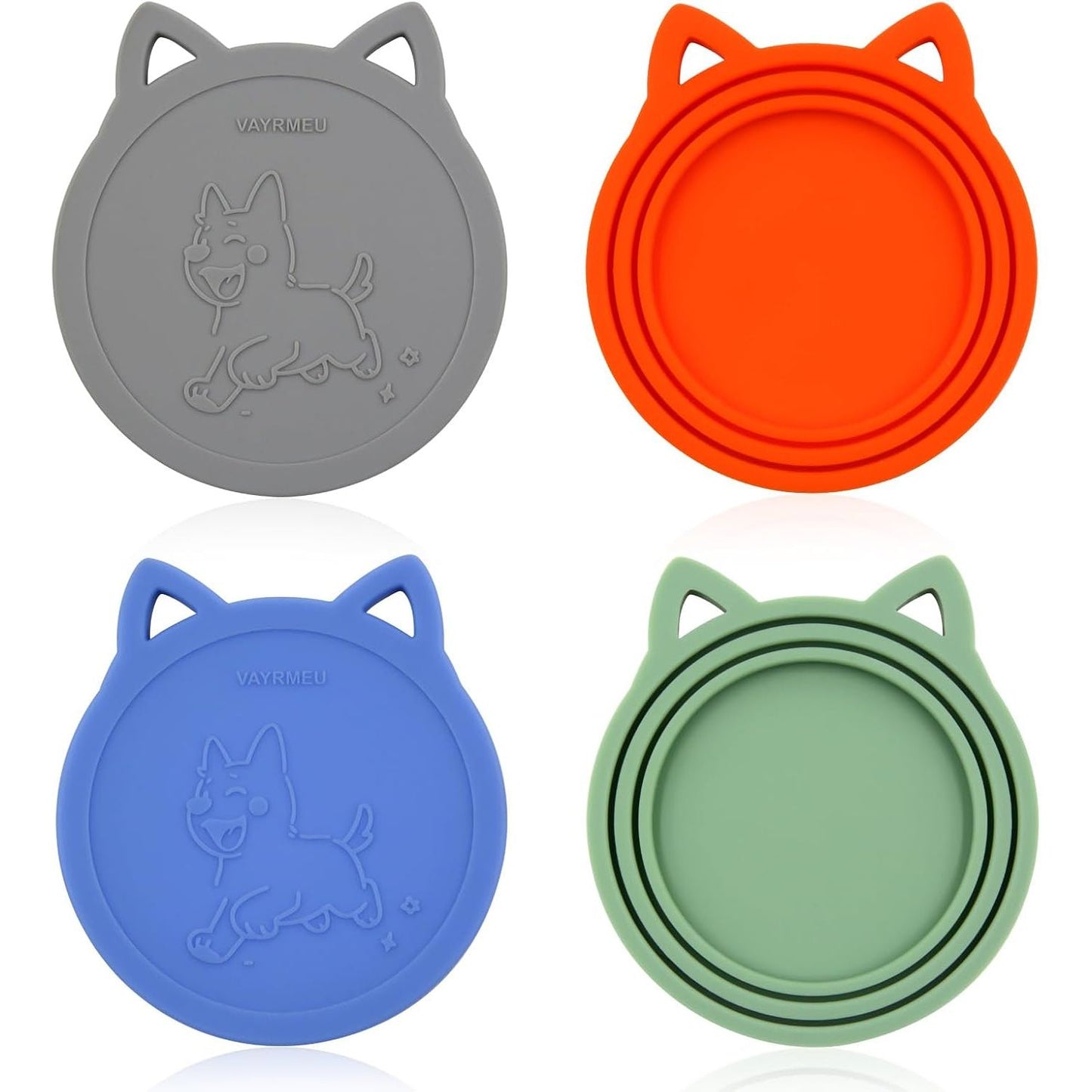 Silicone Food Can Covers - 4 Pack, Universal BPA-Free Lids for Standard Size Pet Food Cans