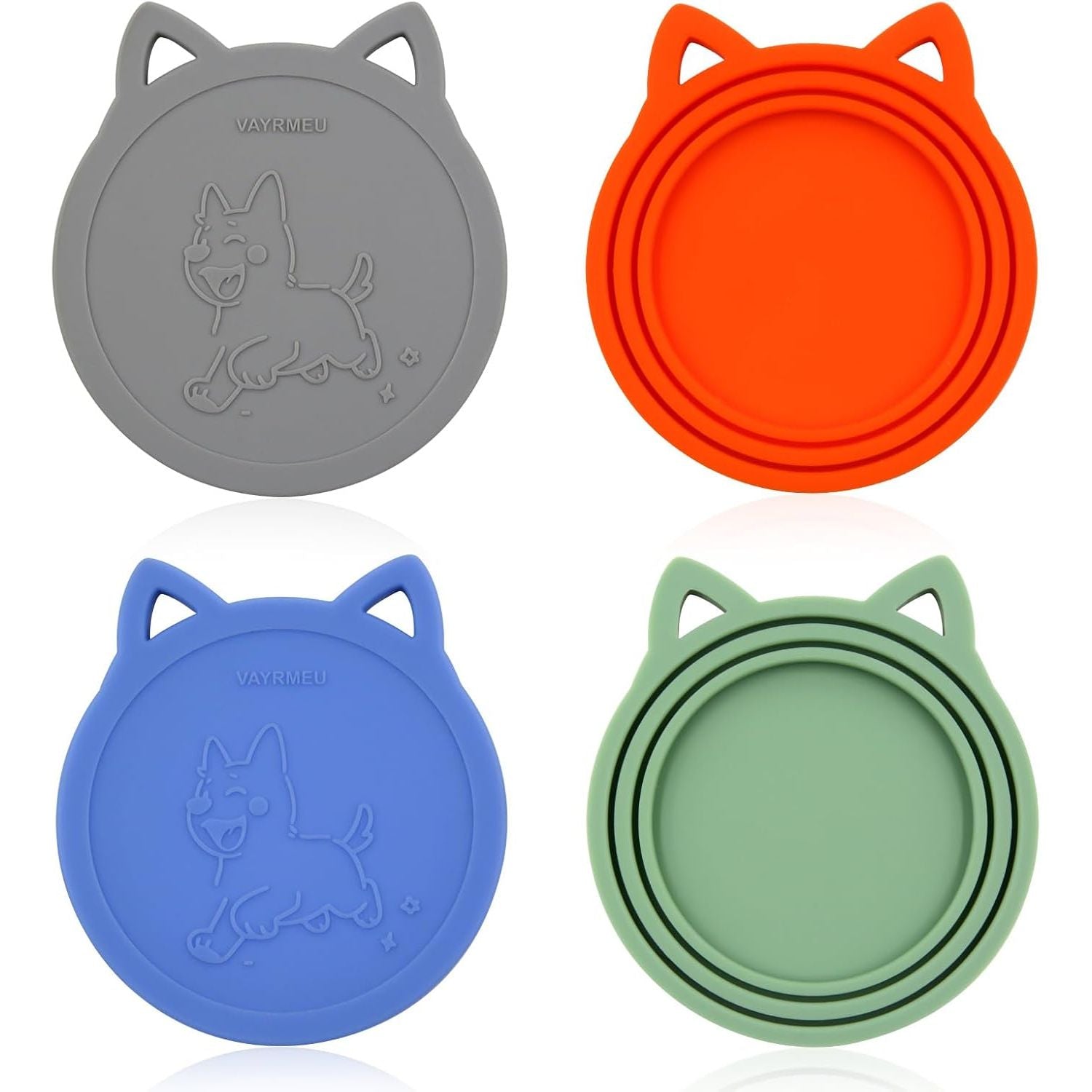 Silicone Food Can Covers - 4 Pack, Universal BPA-Free Lids for Standard Size Pet Food Cans