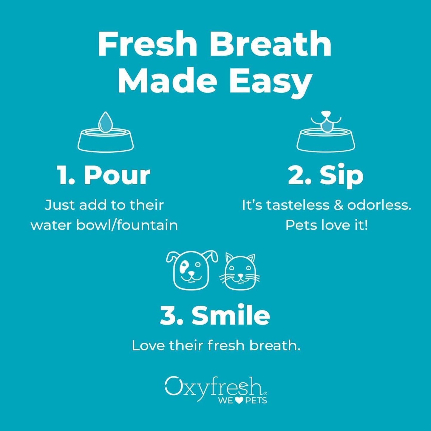 Premium Pet Dental Care Water Additive - Freshen Breath & Boost Oral Health in Dogs & Cats, Vet Recommended, 16 Oz