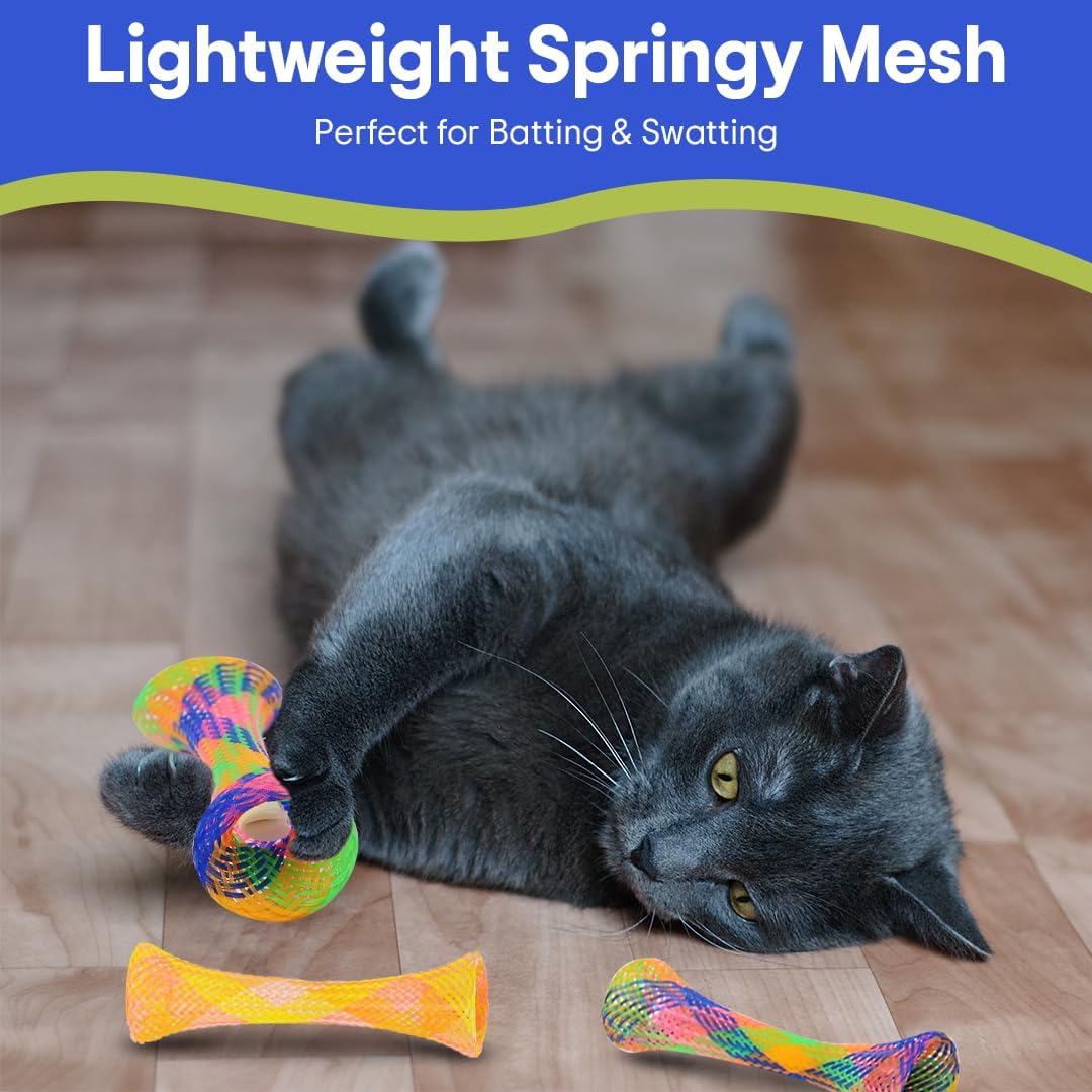 Kitty Fun Tubes Interactive Cat Toy Set | Bouncy Catnip-Infused Toys for Cats and Kittens | Pack of 3