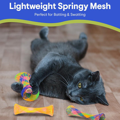 Kitty Fun Tubes Interactive Cat Toy Set | Bouncy Catnip-Infused Toys for Cats and Kittens | Pack of 3