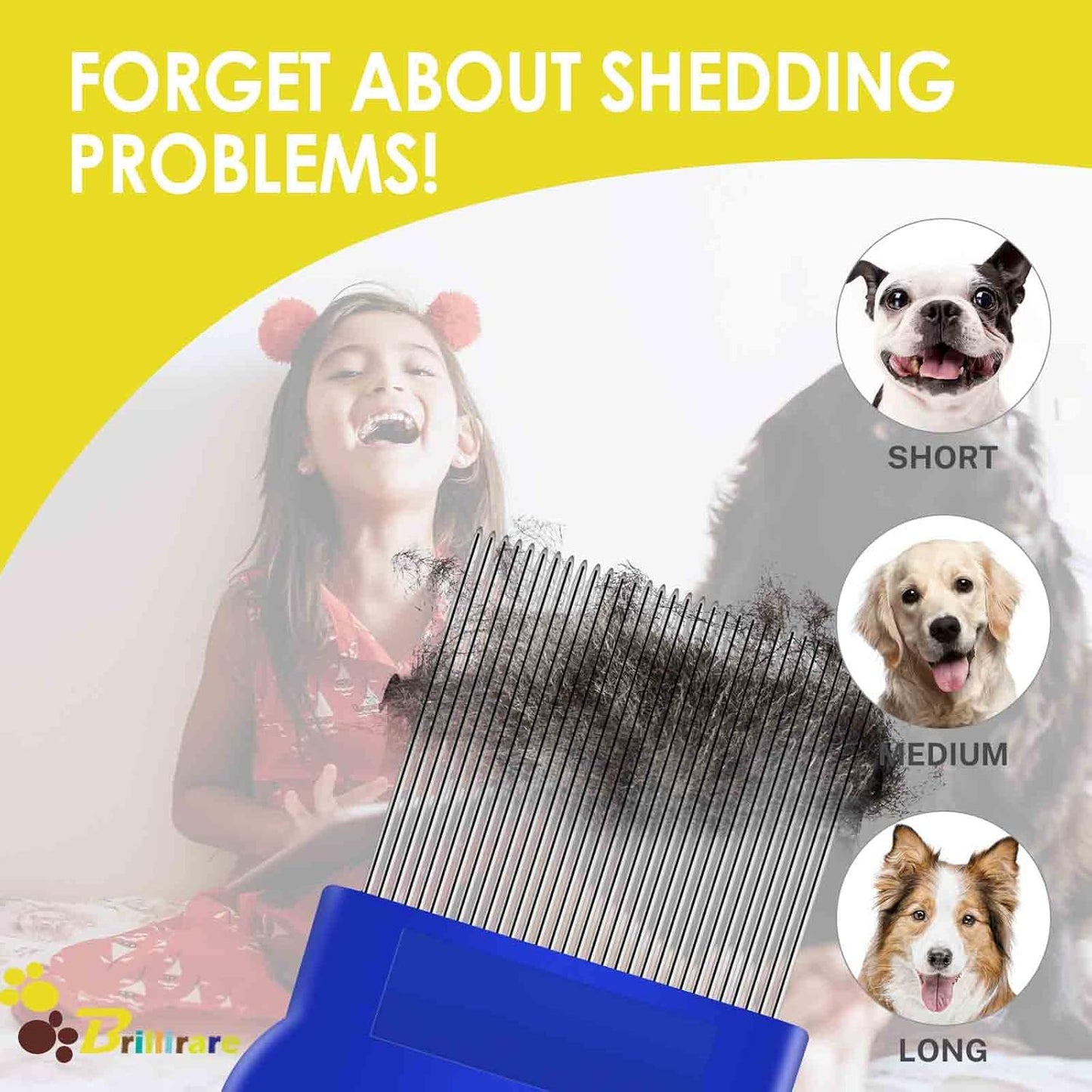 4-Pack Professional Stainless Steel Flea and Lice Combs for Dogs and Cats - Double-Sided Grooming Tools with Rounded Teeth for Dematting and Tear Stain Removal