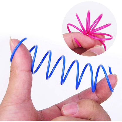 Andiker Interactive Cat Spiral Spring Toy Set - 12 Durable Plastic Toys for Engaging Play, Exercise, and Mental Stimulation