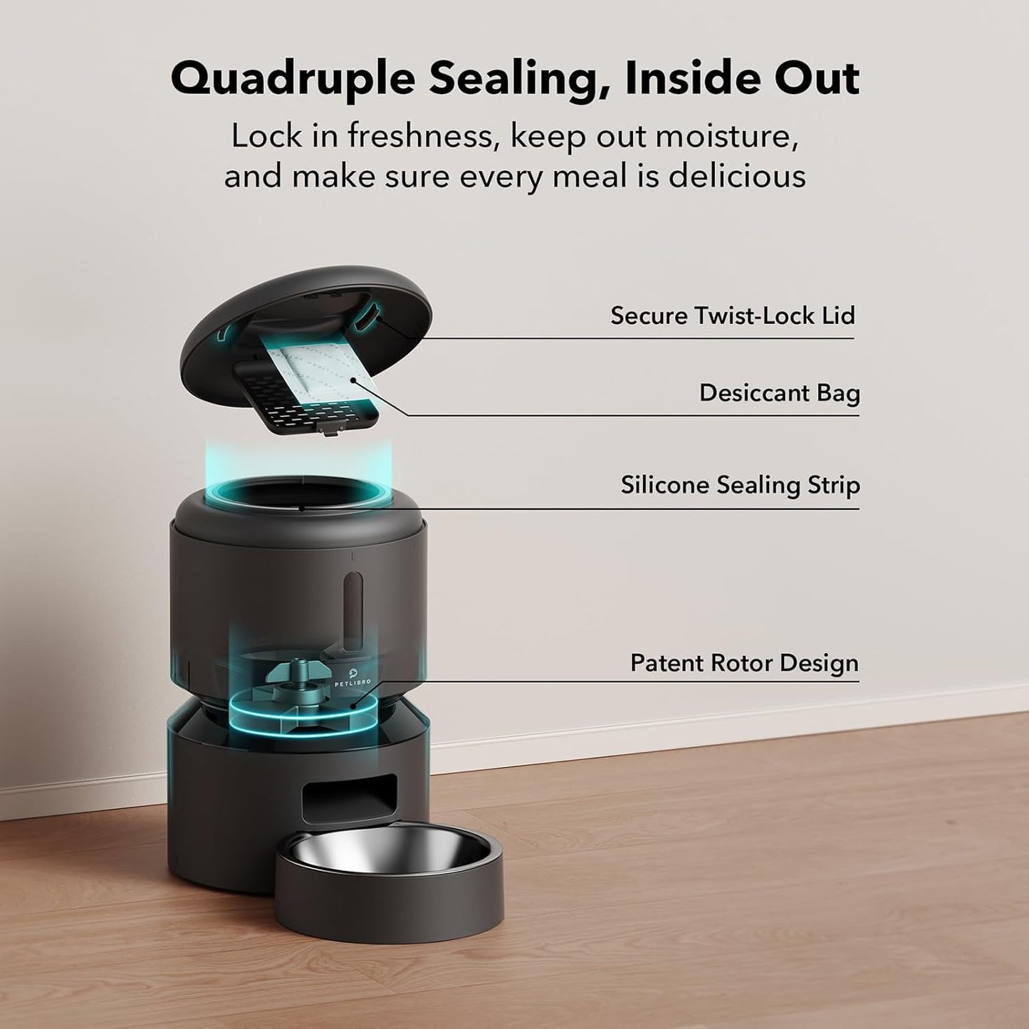 Automatic WiFi Cat Feeder – 5G Timed Dispenser with Freshness Seal, Up to 10 Meals/Day (48 Portions)