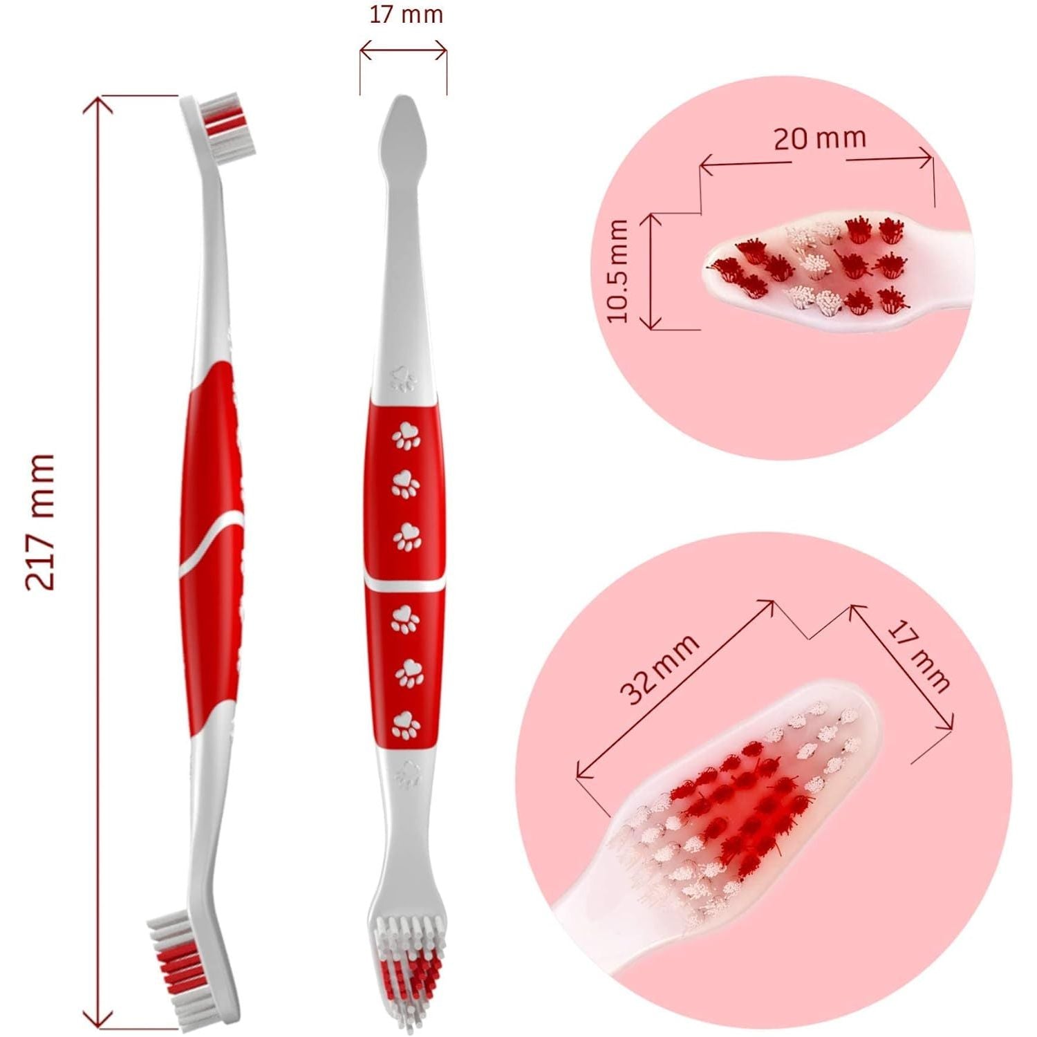 Professional Pet Toothbrush for Dogs and Cats with Soft Bristles 