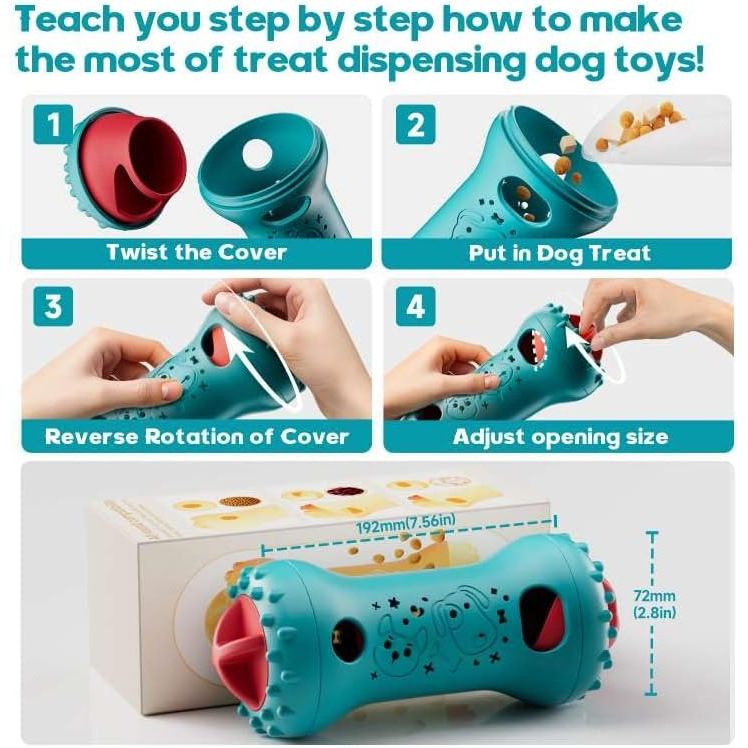  Interactive Dog Toys - Adjustable Treat Dispensing Puzzle for Cognitive Stimulation and Enrichment (Rigid Nylon)