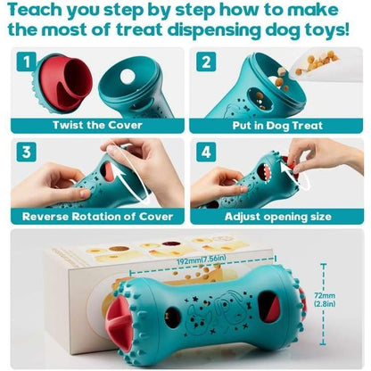  Interactive Dog Toys - Adjustable Treat Dispensing Puzzle for Cognitive Stimulation and Enrichment (Rigid Nylon)