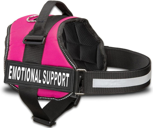 Heavy Duty Emotional Support Dog Vest Harness with Reflective Straps, Interchangeable Patches & Top Handle - ESA Dog Vest in 8 Sizes, Durable Service Harness for Working and Support Dogs