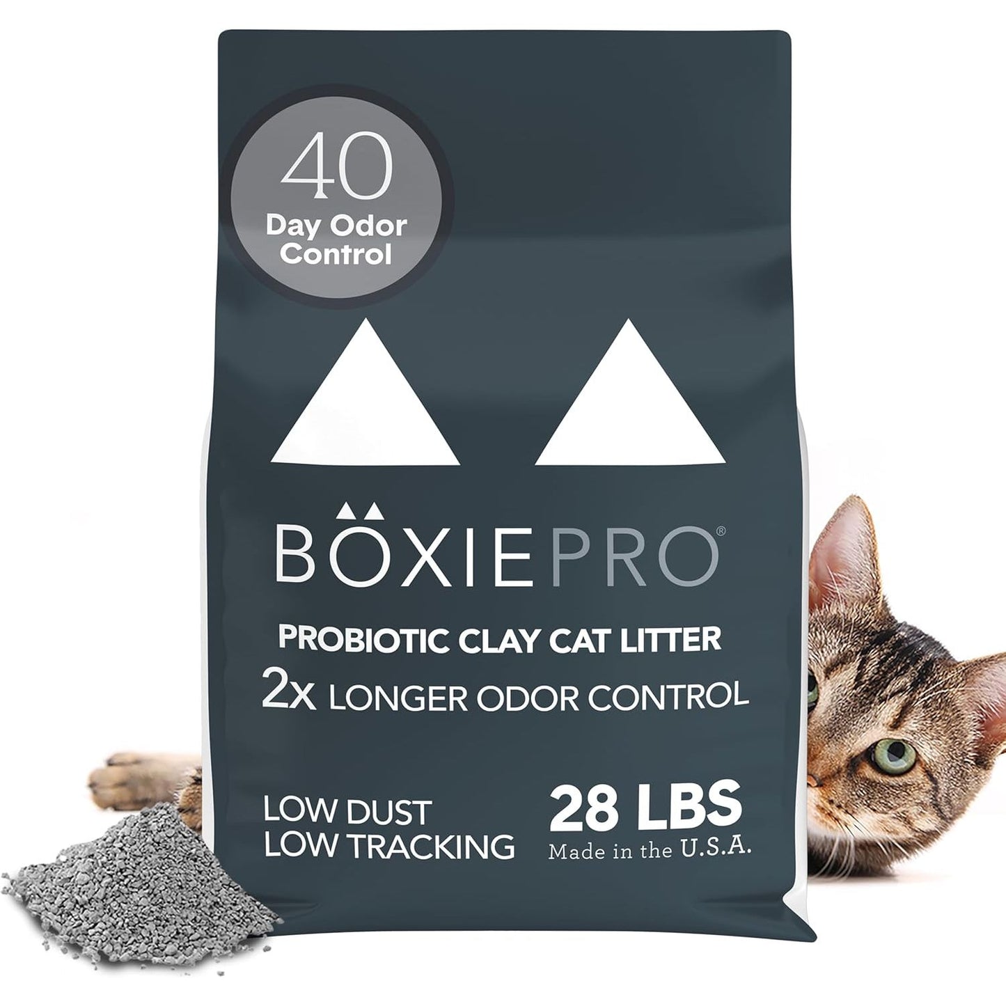 Boxie Probiotic Cat Litter - 40 Days of Odor Control, Clumping Clay, Dust-Free & Fragrance-Free for a Cleaner Home