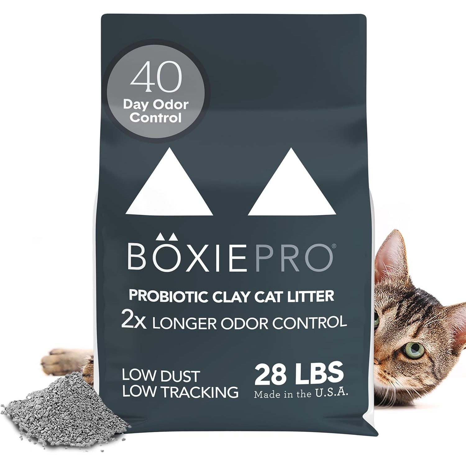 Boxie Probiotic Cat Litter - 40 Days of Odor Control, Clumping Clay, Dust-Free & Fragrance-Free for a Cleaner Home