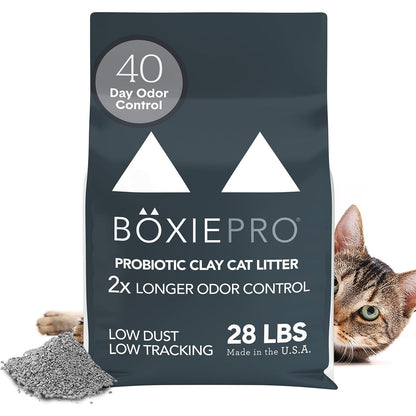 Boxie Probiotic Cat Litter - 40 Days of Odor Control, Clumping Clay, Dust-Free & Fragrance-Free for a Cleaner Home
