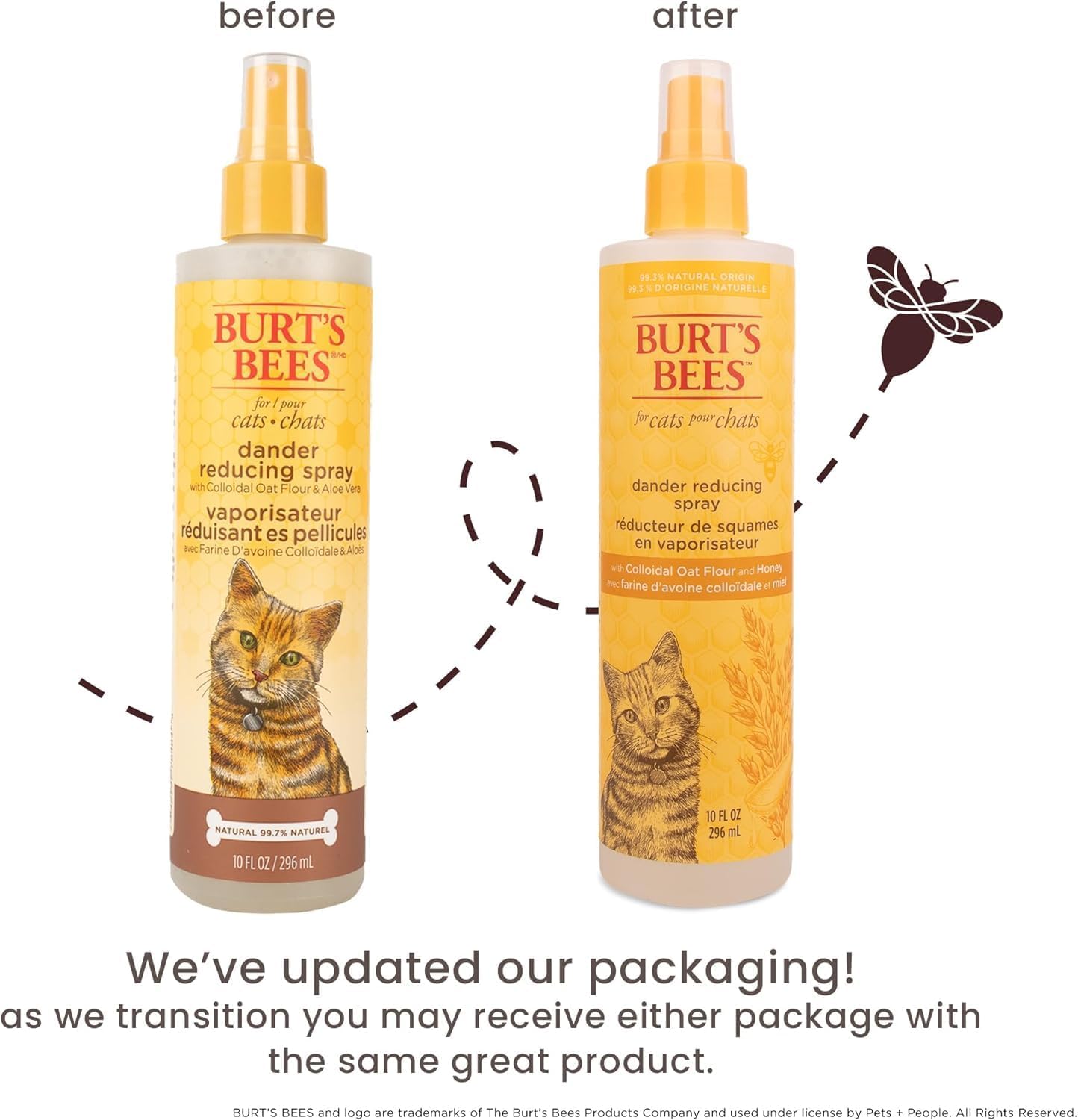 Burt'S Bees for Pets Cat Dander Reducing Spray, Oat & Honey, 10 Fl Oz