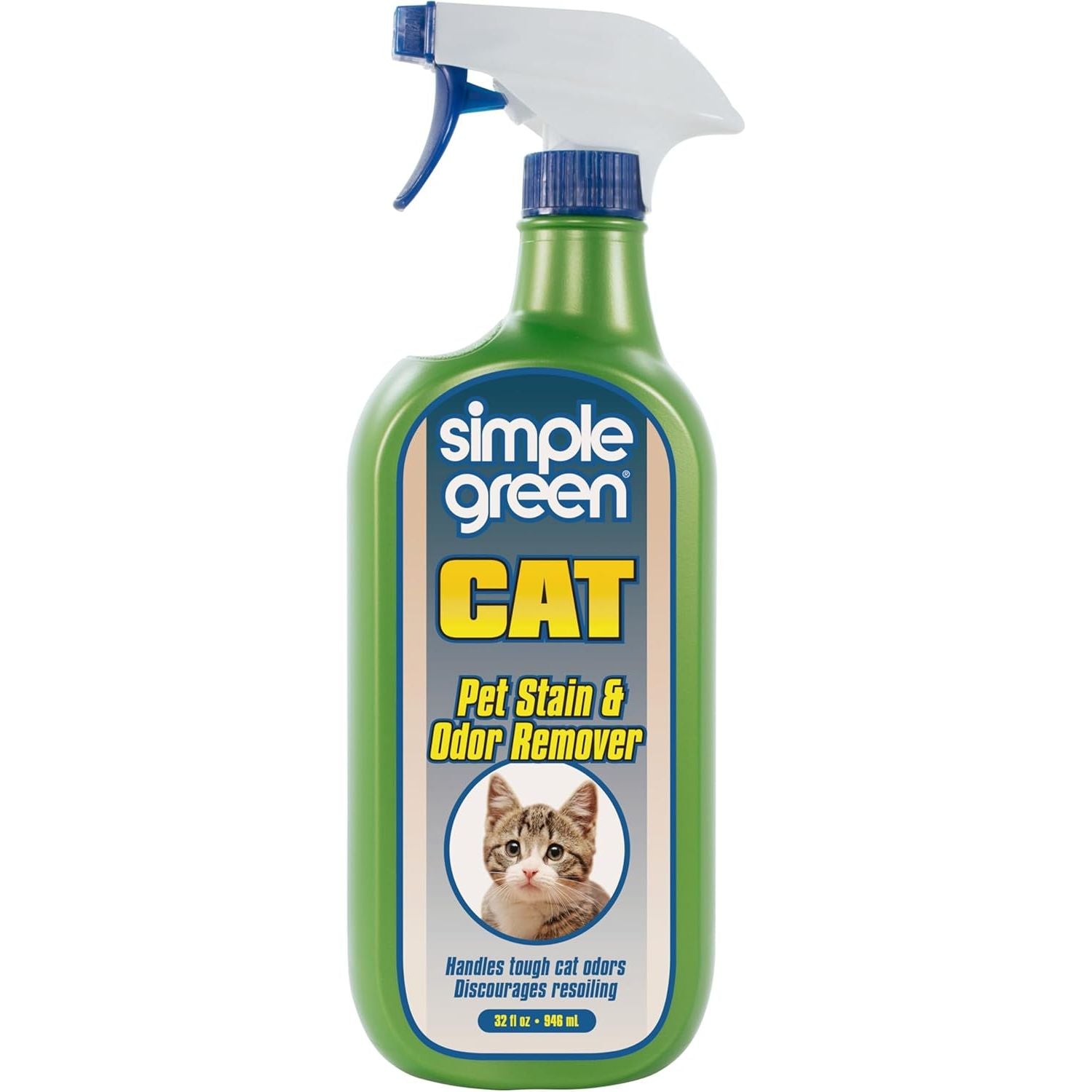 Cat Stain & Odor Remover - Enzyme Cleaner for Cat Urine, Feces, Blood, Vomit - 32Oz