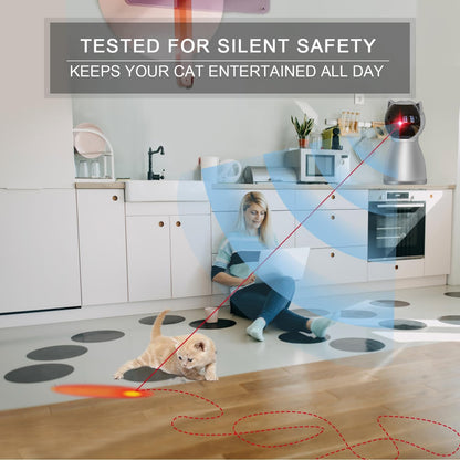 Laser Cat Toys for Indoor Cats,The 4Th Generation Real Random Trajectory Motion Activated Rechargeable Automatic Cat Laser Toy,Interactive Cat Toys for Bored Indoor Adult Cats/Kittens 