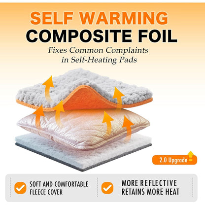Self-Warming Cat Bed with Removable Washable Cover, Non-Slip Design, 15" x 19