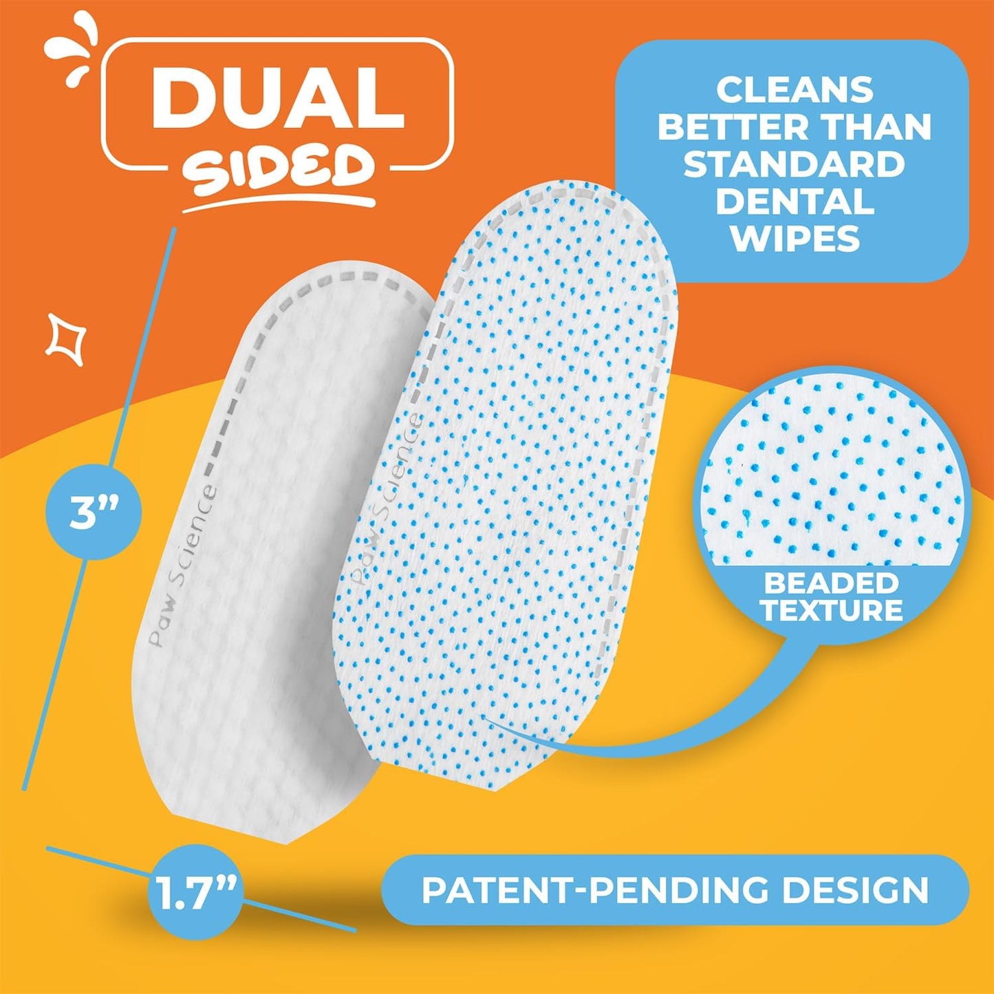 Dog & Cat Teeth Cleaning Wipes - Dental Finger Wipes for Cats & Dogs - Pet Toothbrush & Tooth Brushing Kit - Effective Teeth Cleaner 