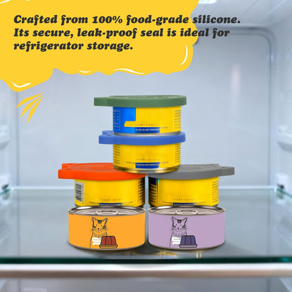 Silicone Food Can Covers - 4 Pack, Universal BPA-Free Lids for Standard Size Pet Food Cans