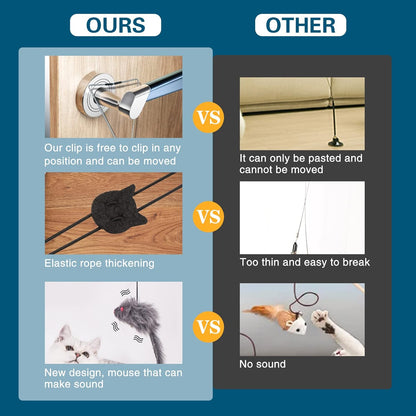 Kalimdor Interactive Retractable Cat Feather Teaser Toy for Indoor Cats and Kittens (Single Pack)