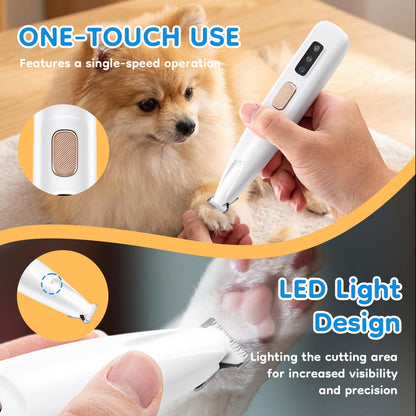 Waterproof Rechargeable Pet Hair Trimmer with LED Light for Paws, Eyes, Ears, Face, and Buttocks - Quiet Operation for Small Dogs and Cats