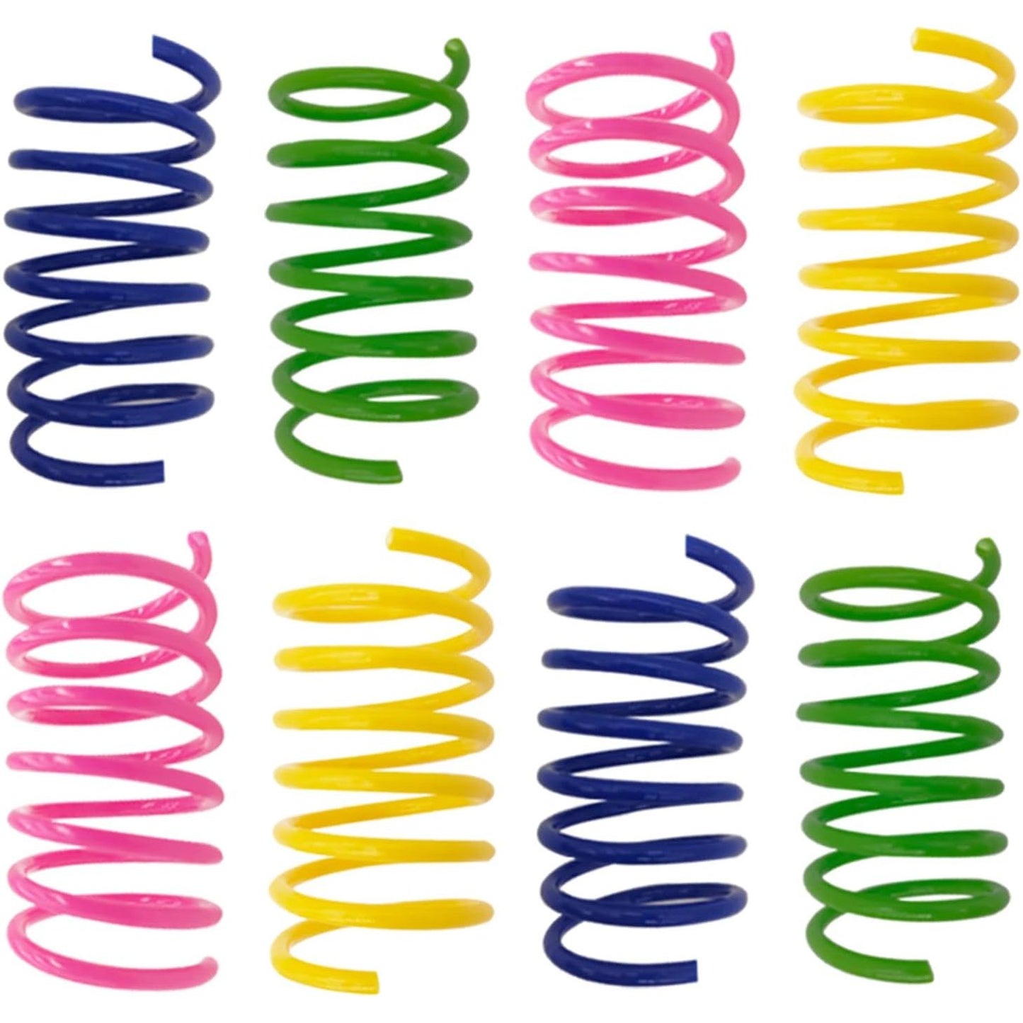 30-Pack Interactive Cat Spring Toys - Durable Colorful Plastic Spiral Springs for Indoor Cats and Kittens