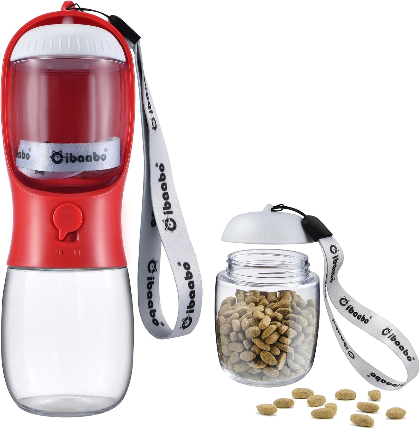 Cibaabo 2-in-1 Dog Water Bottle with Food Container - Perfect for Outdoor Adventures with Your Puppy!