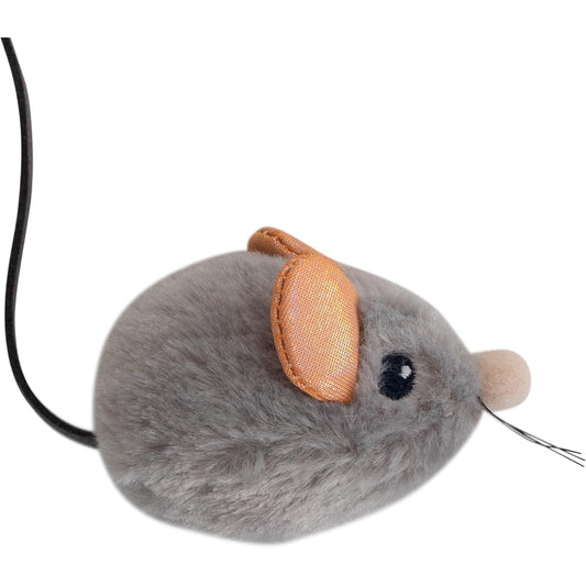 Touch-Activated Squeak Mouse Cat Toy with Catnip - Gray