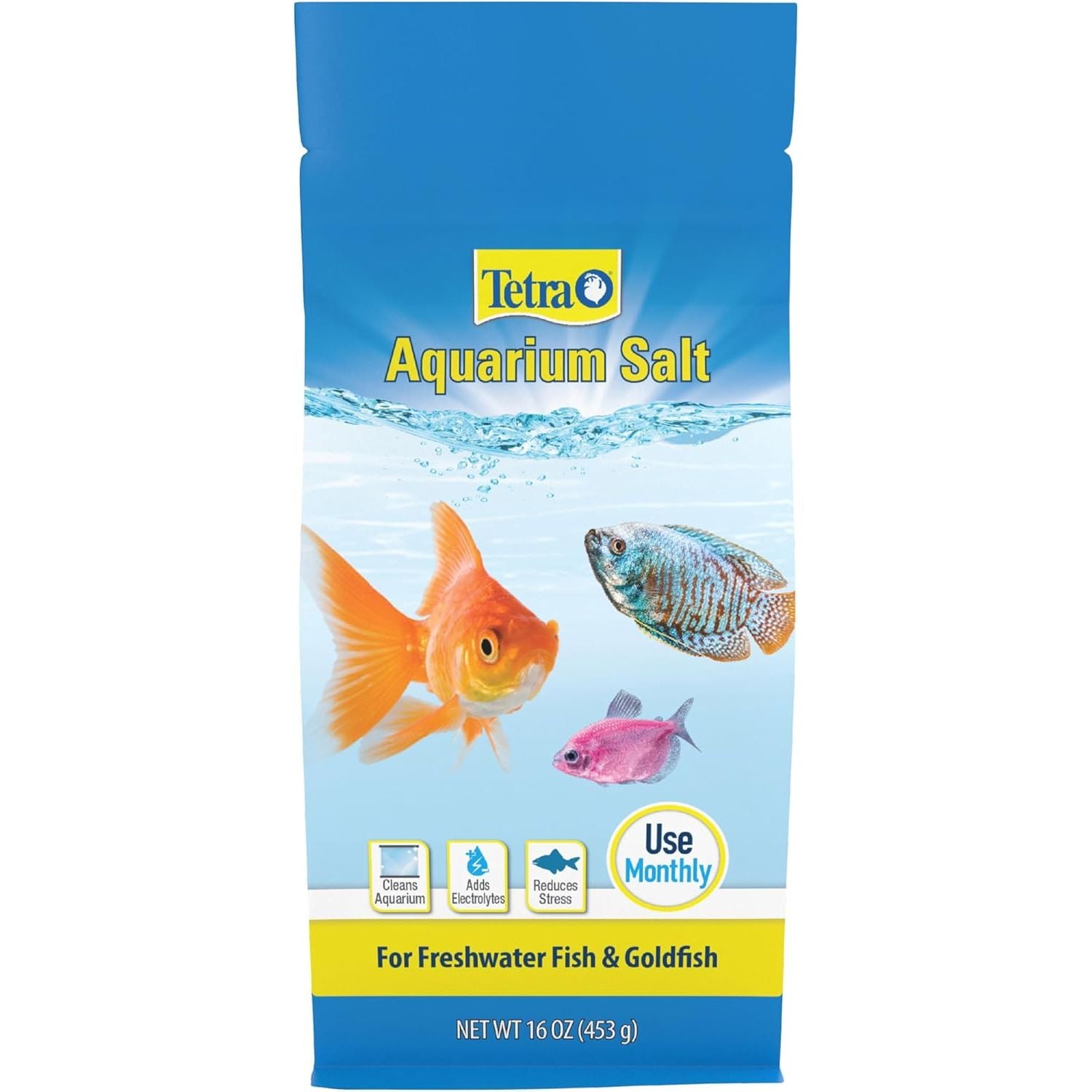 Aquarium Salt for Freshwater Fish Tanks - 16 Ounces, Enhances Health for Tropical and Goldfish Aquariums