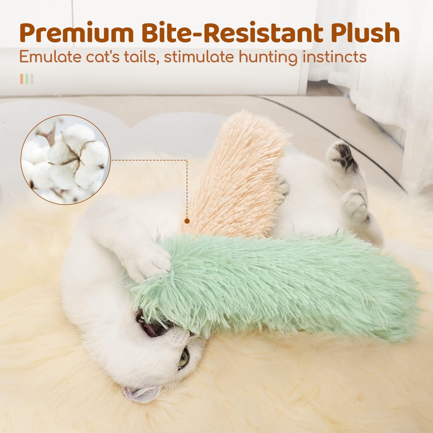 Potaroma Interactive Catnip Pillow Toys - 3 Pack of Soft Crinkle Kickers for Kittens, Perfect for Play and Exercise