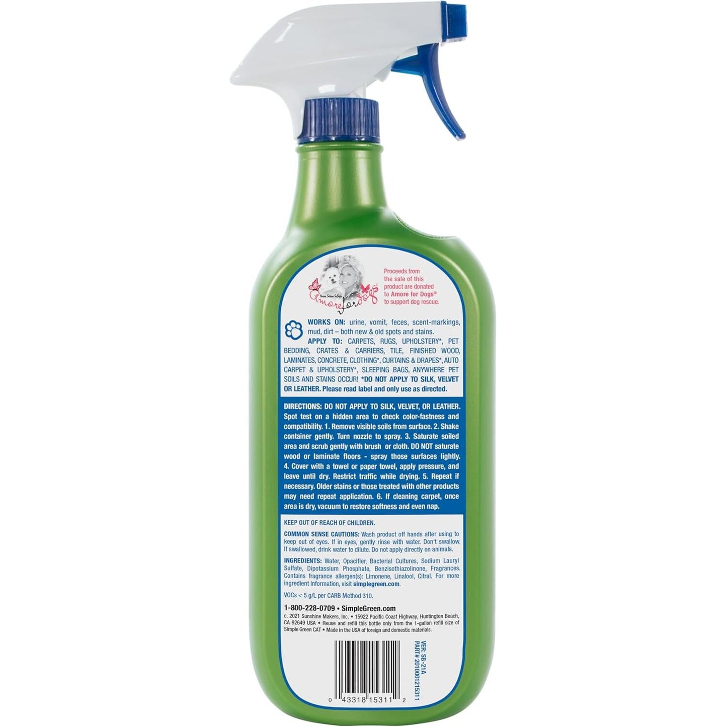 Cat Stain & Odor Remover - Enzyme Cleaner for Cat Urine, Feces, Blood, Vomit - 32Oz
