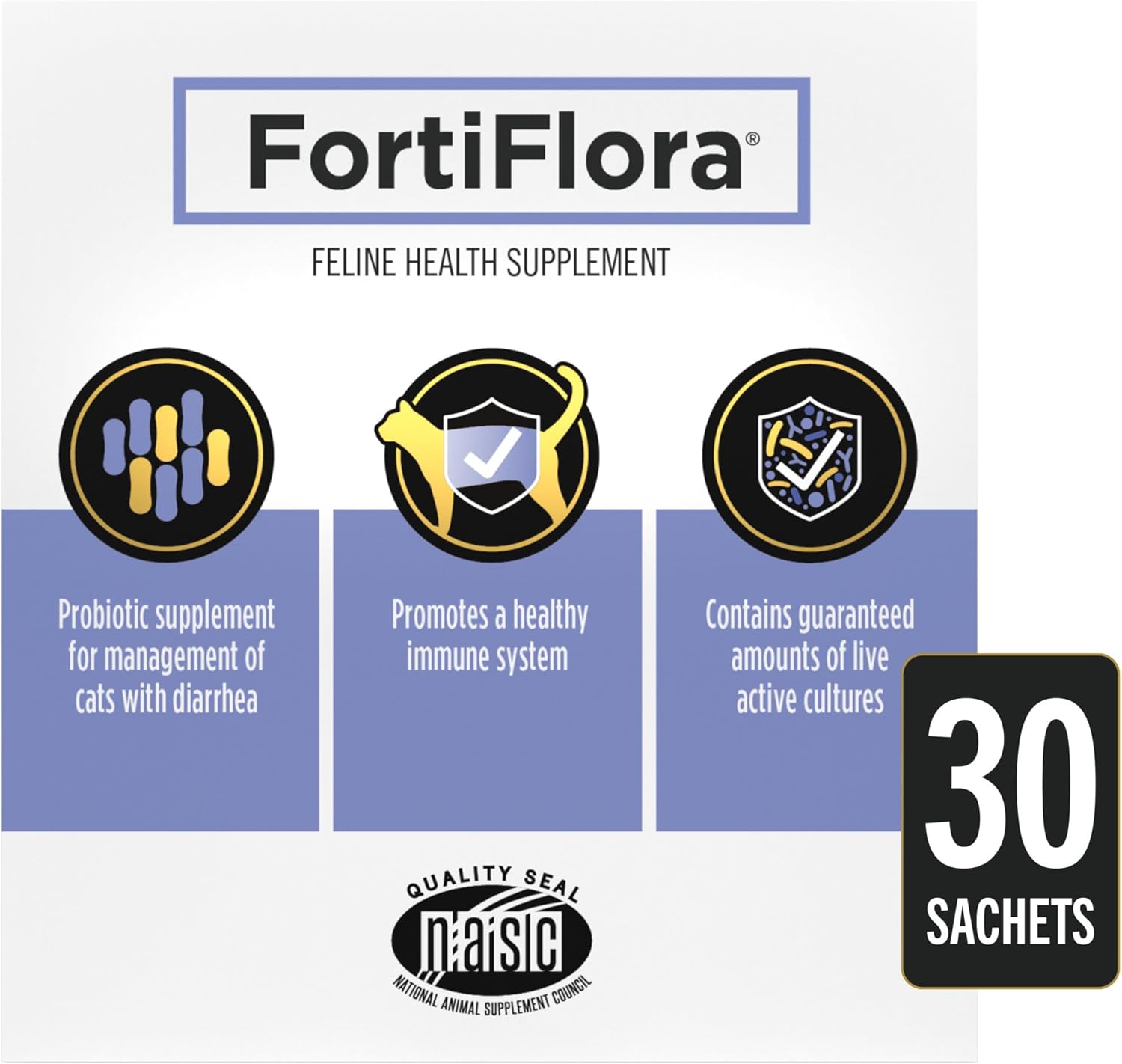 Purina Pro Plan Veterinary Supplements Fortiflora Probiotics for Cats - 30-Count Box for Optimal Digestive Health and Diarrhea Relief