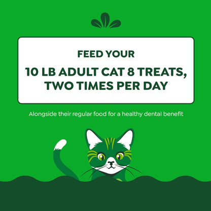 Delicious Greenies Feline Adult Dental Cat Treats - Oven Roasted Chicken Flavor, 9.75 Oz. Tub for Healthy Teeth and Fresh Breath