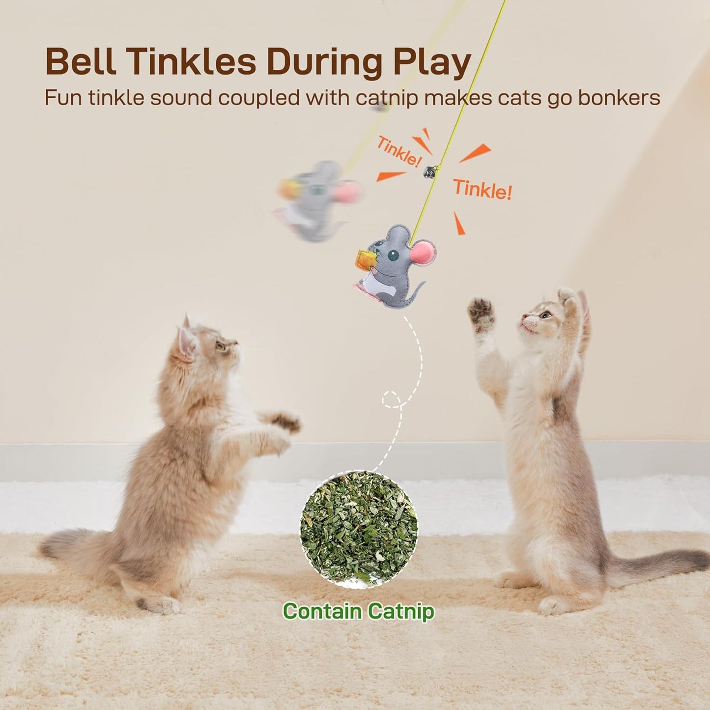 Interactive Cat Feather Toys - Retractable Teaser for Indoor Play and Exercise