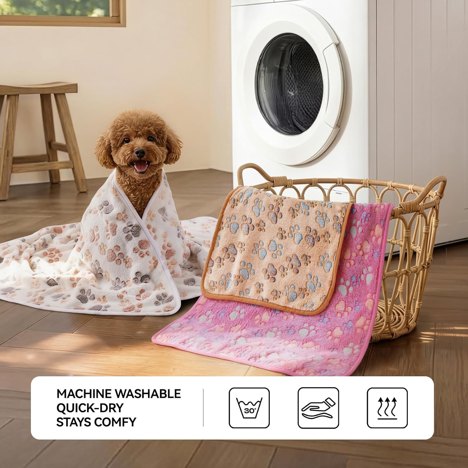 Fleece Dog/Cat Blankets - 3 Pack Super Soft Fluffy Flannel Throws for Pets, 23x16 Inches