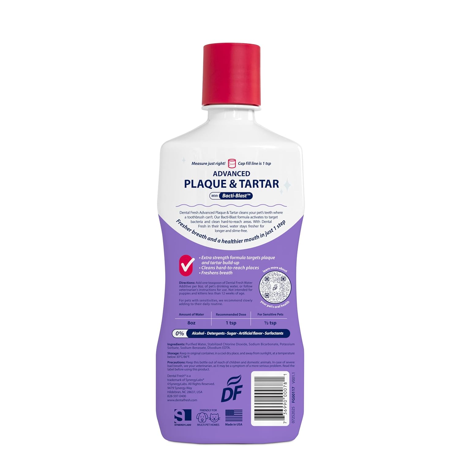 Dental Fresh Advanced Oral Care Water Additive for Dogs & Cats – Effortlessly Support Clean Teeth, Healthy Gums & Fresh Breath – 17 Fl Oz