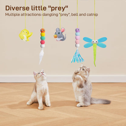 Interactive Cat Feather Toys - Retractable Teaser for Indoor Play and Exercise