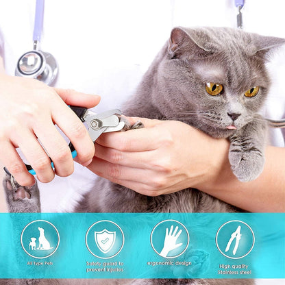 Professional Dog Nail Clippers with Safety Guard and Nail File for Small to Large Breeds