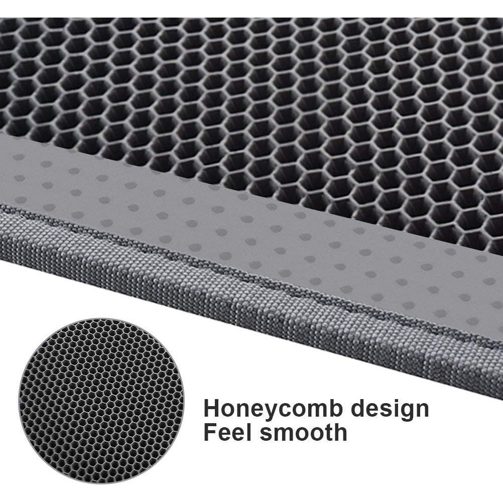 Double Layer Waterproof Cat Litter Mat - Urine-Proof Trapping Mat (Gray, 24 x 15 Inches)