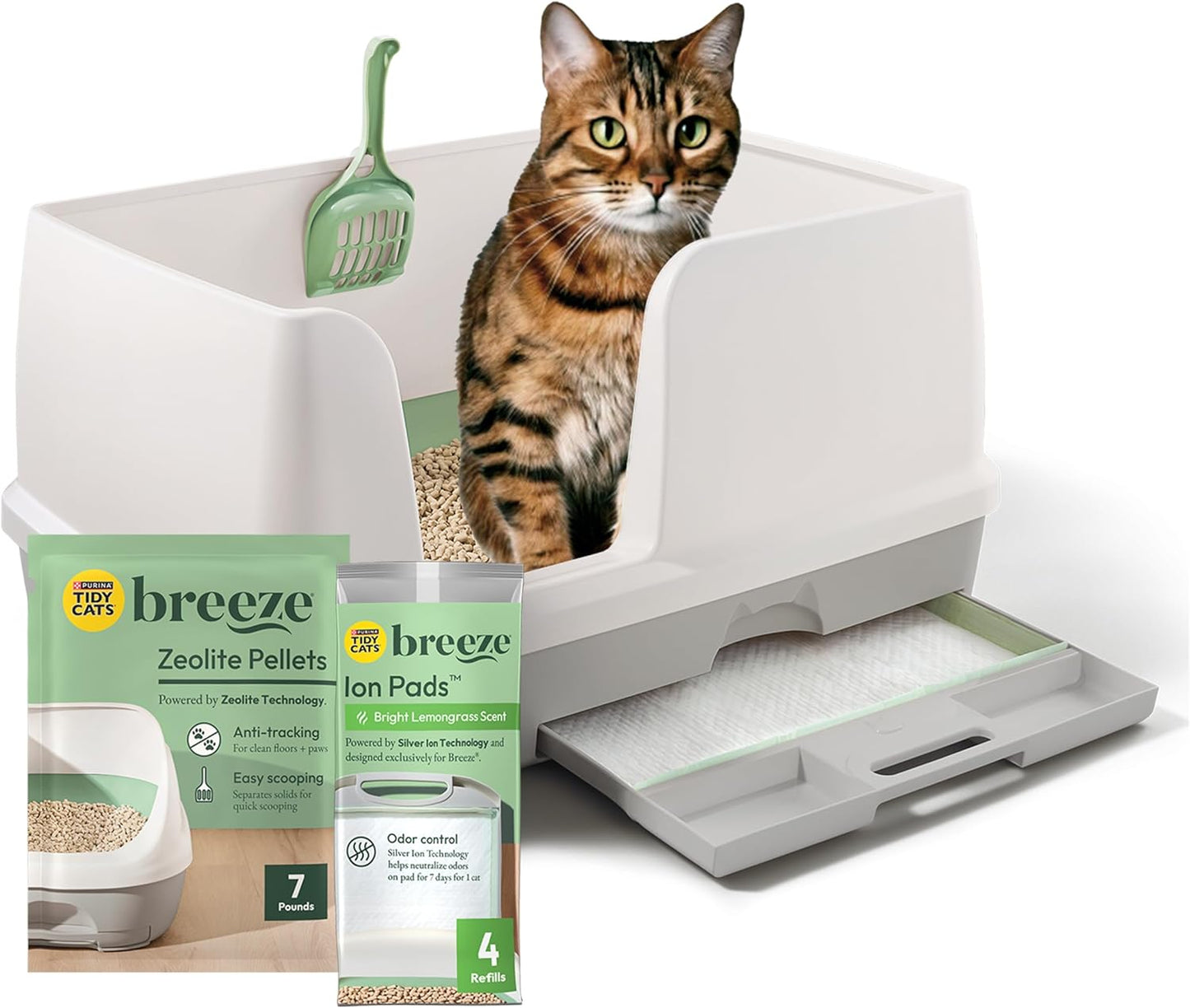 Transform Your Cat's Litter Experience with the Purina Tidy Cats Breeze XL All-In-One Odor Control System - Perfect for Multi-Cat Households!