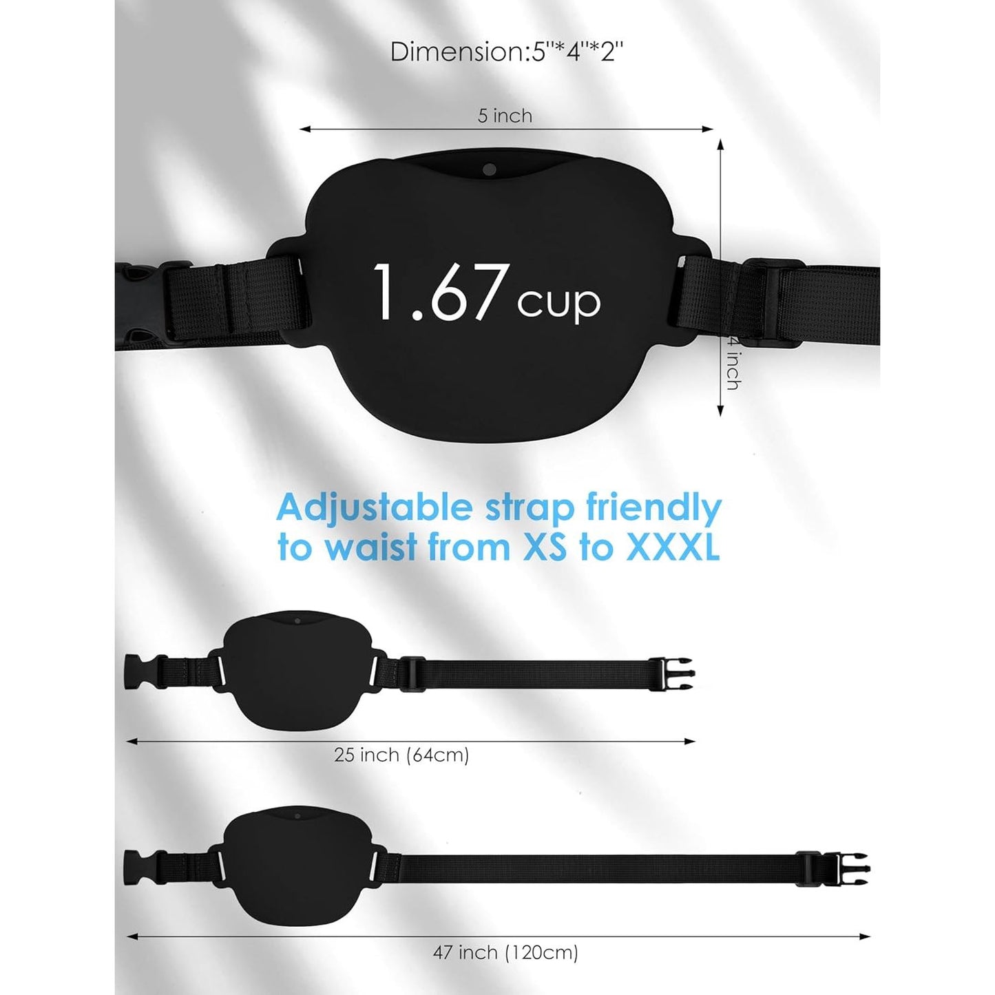 Dog Treat Pouch with Training Clicker and Enhanced Magnetic Closure, 1.67 Cup Silicone Treat Bag Fanny Pack with Adjustable Waist Belt for Pet Training and Walking (Black)