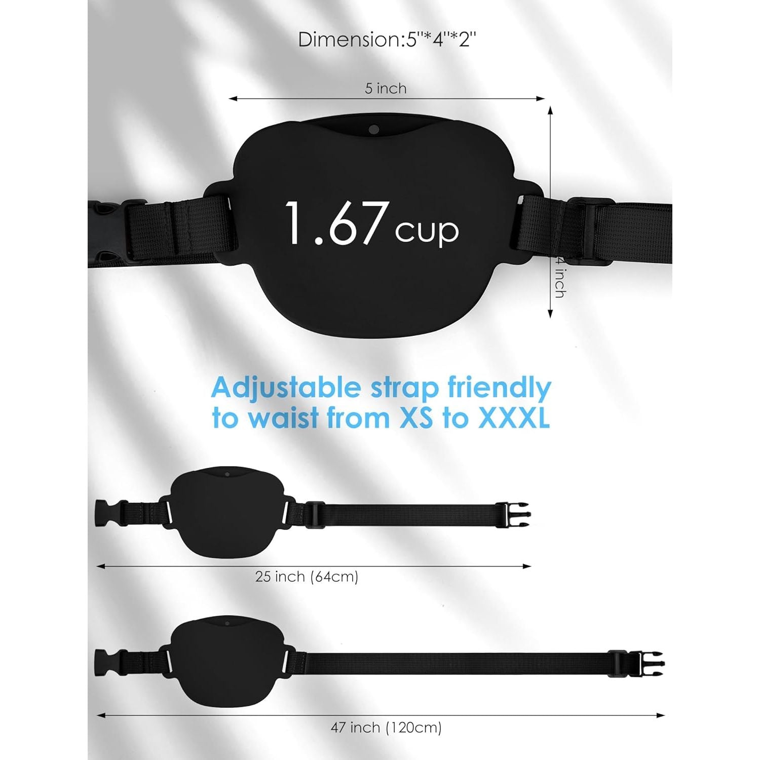 Dog Treat Pouch with Training Clicker and Enhanced Magnetic Closure, 1.67 Cup Silicone Treat Bag Fanny Pack with Adjustable Waist Belt for Pet Training and Walking (Black)