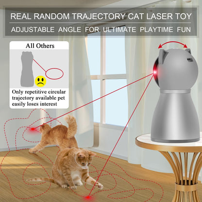Laser Cat Toys for Indoor Cats,The 4Th Generation Real Random Trajectory Motion Activated Rechargeable Automatic Cat Laser Toy,Interactive Cat Toys for Bored Indoor Adult Cats/Kittens 