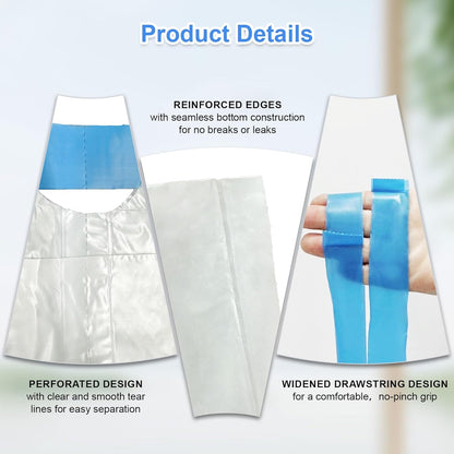 80 Count Cat Litter Box Liner Bags for Open-Top Pet Automatic Self Cleaning Cat Litter Box, Waste Bags, 27" X 13"Heavy Duty Replacement Trash Bags with Drawstring (Grey)