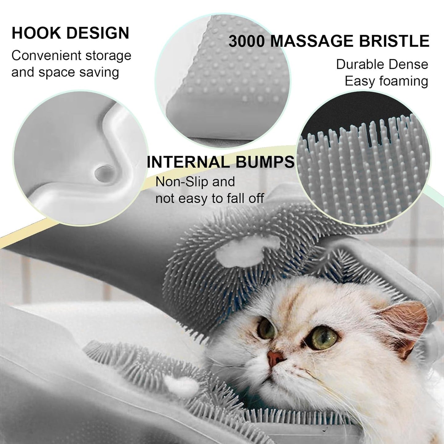 5-Finger Silicone Deshedding and Massage Gloves for Dogs and Cats 